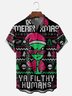 Hardaddy X Eduely Moisture-wicking Christmas Alien Chest Pocket Casual Shirt