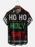 Hardaddy X Eduely Moisture-wicking Christmas Santa HOHO Holy Shit Chest Pocket Ugly Shirt