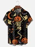 Hardaddy X Eduely Moisture-wicking Halloween Pumpkin Skeleton Ghost Chest Pocket Holiday Shirt