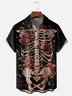 Hardaddy X Eduely Moisture-wicking Halloween Rose Skeleton Chest Pocket Holiday Shirt