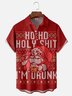 Hardaddy X Eduely Moisture-wicking Christmas Santa HOHO Holy Shit Chest Pocket Ugly Shirt