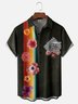 Hardaddy X Lara Rouse Moisture-wicking Floral Stripes Chest Pocket Bowling Shirt