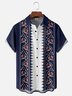 Moisture Wicking Striped Floral and Floral Chest Pocket Bowling Shirt