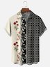 Moisture Wicking Striped Floral Chest Pocket Bowling Shirt