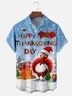 Moisture-wicking Thanksgiving Turkey Chest Pocket Casual Shirt