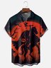 Moisture-wicking Halloween Headless Horseman Pumpkin Retro Chest Pocket Casual Shirt