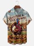 Moisture-wicking Thanksgiving Turkey Chest Pocket Casual Shirt