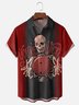 Hardaddy x Eduely Moisture-wicking Skull Fun Halloween Art Chest Pocket Bowling Shirt