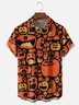 Moisture-Wicking Halloween Pumpkin Chest Pocket Hawaiian Shirt