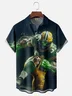 Moisture-wicking American Football Green Bay Fun Packers Chest Pocket Casual Shirt
