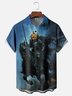 Moisture-wicking Halloween Headless Horseman Pumpkin Chest Pocket Casual Shirt