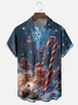 Moisture-wicking Christmas Candy Cane Christmas Tree Chest Pocket Casual Shirt