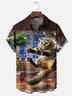 Moisture-wicking Christmas Funny Cat Christmas Tree Chest Pocket Casual Shirt