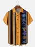 Moisture-wicking Halloween Skull Pumpkin Chest Pocket Bowling Shirt