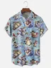 Moisture Wicking Christmas Snowman Chest Pocket Hawaiian Shirt