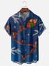 Moisture Wicking Funny Santa Elk Chest Pocket Hawaiian Shirt