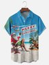 Moisture Wicking Funny Santa Beach Vacation Chest Pocket Hawaiian Shirt