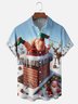 Moisture Wicking Funny Santa Chest Pocket Hawaiian Shirt