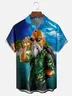 Moisture Wicking Funny Turtle Old Man Chest Pocket Hawaiian Shirt