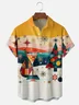 Moisture Wicking Vintage Mid-Century Christmas Tree Wine Glass Chest Pocket Hawaiian Shirt