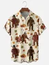 Tall Size Moisture-wicking Thanksgiving Turkey Bigfoot Chest Pocket Casual Shirt