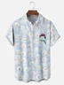 Moisture Wicking Christmas Snowman Chest Pocket Hawaiian Shirt