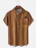 Moisture-wicking Thanksgiving Turkey Chest Pocket Bowling Shirt
