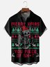 Hardaddy X Eduely Moisture-wicking Christmas Skull Chest Pocket Holiday Shirt