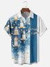 Moisture-wicking Hanukkah Candlestick Chest Pocket Bowling Shirt