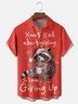 Hardaddy X Eduely Moisture-wicking Christmas Little Raccoon Chest Pocket Holiday Shirt