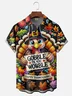 Moisture-wicking Thanksgiving Turkey Gobble Wobble Chest Pocket Casual Shirt