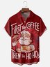 Hardaddy X Eduely Moisture-wicking Christmas Santa Coffee HOHO Chest Pocket Holiday Shirt