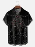 Moisture-wicking Christmas Tree Cat Lights Chest Pocket Casual Shirt