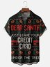 Hardaddy X Eduely Moisture-wicking Dear Santa Chest Pocket Holiday Shirt