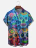 Moisture-wicking Day Of The Dead Skeletons Chest Pocket Casual Shirt