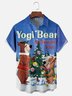 Moisture-Wicking Christmas YOGI BEAR Christmas Tree Chest Pocket Hawaiian Shirt