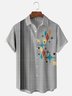 Tall Size Moisture-wicking Geomatric Chest Pocket Bowling Shirt