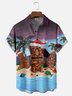 Moisture Wicking Merry Christmas TIKI Chest Pocket Hawaiian Shirt