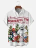 Moisture-Wicking Christmas Rudolph Santa Claus Christmas Tree Snowman Chest Pocket Hawaiian Shirt