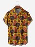 Moisture-wicking Thanksgiving Turkey Sunflower Chest Pocket Casual Shirt