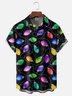 Moisture Wicking Merry Christmas Lights Chest Pocket Hawaiian Shirt