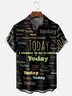 Moisture Wicking Today Slogan Chest Pocket Hawaiian Shirt