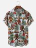 Moisture Wicking Merry Christmas Bigfoot Camping Chest Pocket Hawaiian Shirt