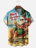 Moisture Wicking Merry Christmas Santa Exclusive Chest Pocket Hawaiian Shirt