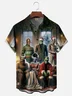 Moisture Wicking Monster Christmas Chest Pocket Hawaiian Shirt