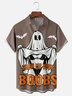 Moisture-Wicking Halloween Sexy Ghost Text Letters Chest Pocket Hawaiian Shirt