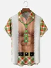 Moisture-Wicking Christmas Decoration Clothes Muscle Plaid Chest Pocket Hawaiian Shirt