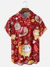 Moisture-wicking Christmas Santa Claus Cat Chest Pocket Casual Shirt