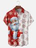 Moisture-wicking Christmas Santa Claus Chest Pocket Casual Shirt
