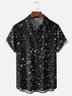 Moisture-wicking Retro Gradient Glitter Print Chest Pocket Party Shirt